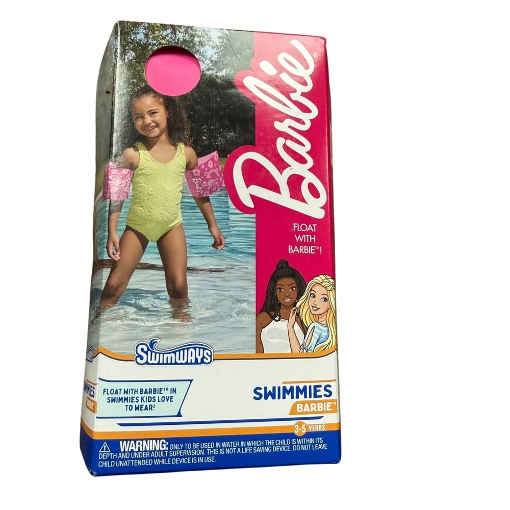 Swimways Barbie Swimmies Kids Pink Arm Floats Pool Safety‎ Wings 3-5 Yrs 6073829